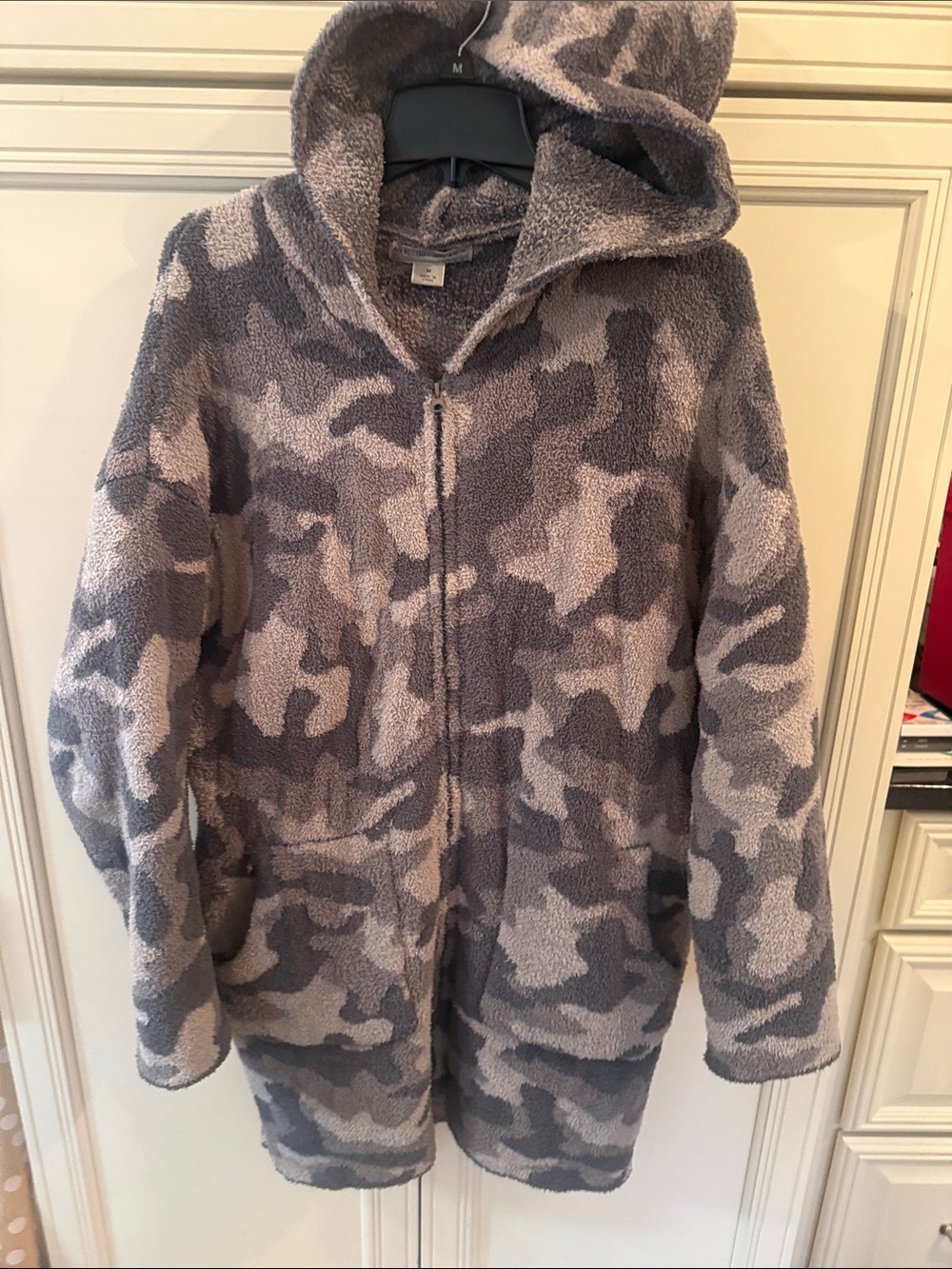 Barefoot Dreams Plush Hooded Sherpa Jacket in Gray